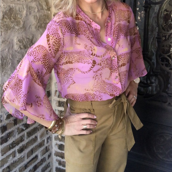 Cabi Minx Leopard Blouse, large - Picture 1 of 8